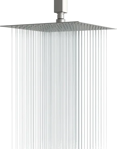 Lordear - Alcachofa de ducha de lluvia de 12 pulgadas, sólida, ultrafina, de acero inoxidable 304, ajustable, cuadrada, de lluvia, cobertura de