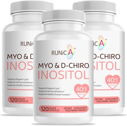 Miniatura 11 de Myo-inositol y D-Chiro Inositol (proporción 40:1) - Apoya el equilibrio hormonal, la fertilidad y la salud ovárica - 120 cápsulas veganas, paquete