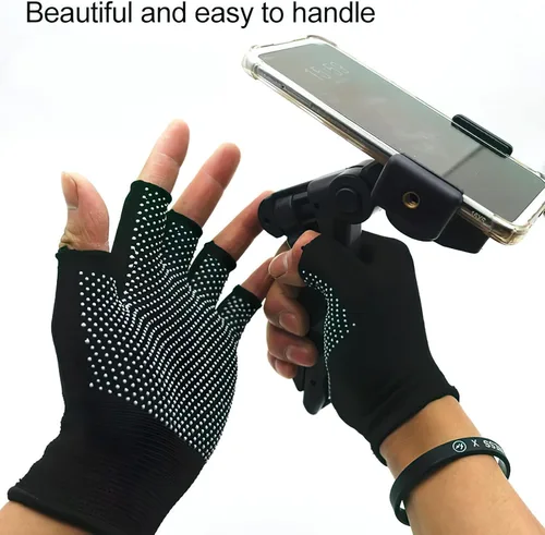 Miniatura 2 de Guantes de trabajo ligeros para hombres y mujeres con medio dedo, transpirables, sin dedos, para construcción, nailon, fitness, ciclismo, motocicleta