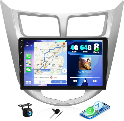 Miniatura 11 de 8 Core 6+128G para Hyundai Accent Verna Solaris 2010-2016 Android Car Stereo, 9" IPS Car Radio Wireless Carplay Android