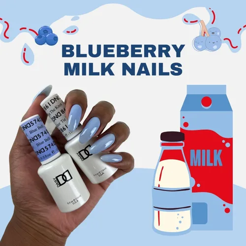 Miniatura 3 de Juego de esmalte de uñas de gel DND, Colección Azul, esmalte de gel UV/LED y laca de uñas de secado al aire, dúo de esmalte sin astillas a juego