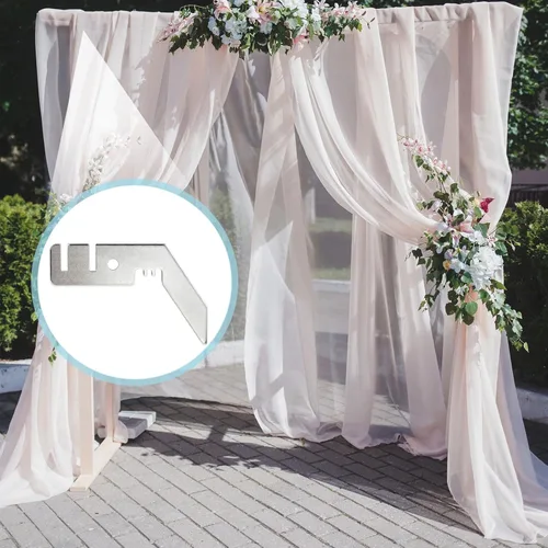 Miniatura 5 de Dunzy 8 Piezas Colgador de Barra Transversal Doble de 3'' Colgador de Cenefa de Boda para Telón de Fondo, Kit de Soporte de Telón de Fondo de Tubo