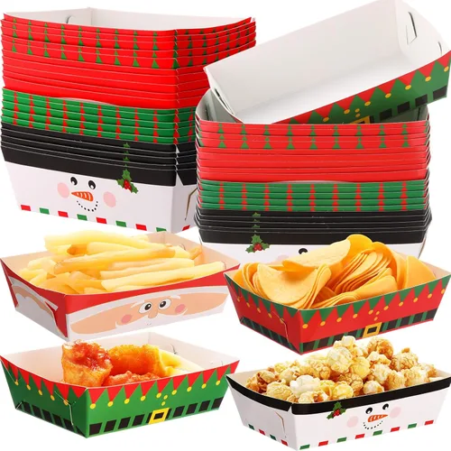Miniatura 12 de Dunzoom 24 platos de papel para el día de San Patricio, bandejas para alimentos, cuenco de trébol verde, desechable, trébol irlandés, nacho, hot