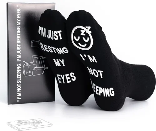Regalos divertidos para el Día del Padre, hombres y mujeres, lindos calcetines bonitos I'm Not Sleeping I'm Just Resting My Eyes