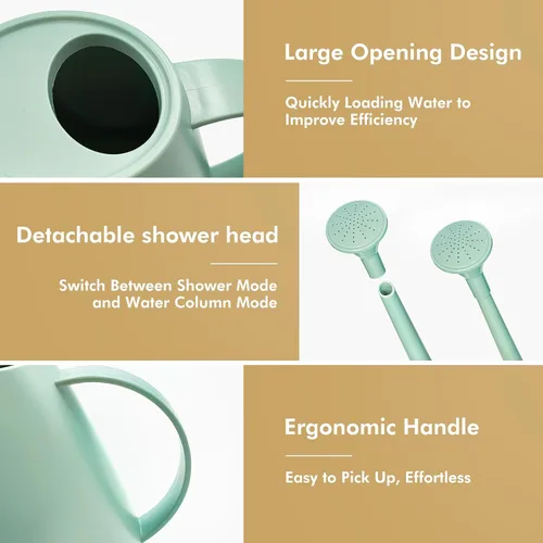 Miniatura 5 de Regadera para plantas de interior y exterior, modernas latas de riego pequeñas con boquilla extraíble, regadera de boquilla larga para plantas Verde