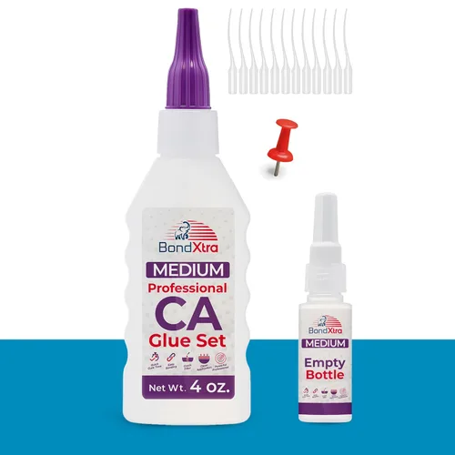 Miniatura 11 de Pegamento CA mediano de 2 onzas para carpintería, kit de superpegamento premium para torneado de madera con botellas adicionales, tapas