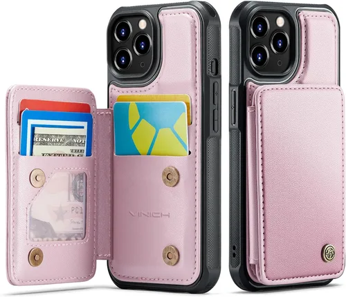 Miniatura 36 de Vinich Funda tipo cartera para iPhone 11 con tarjetero, bloqueo RFID, ranuras de crédito, función atril, a prueba de golpes, para iPhone 11 de 6.1
