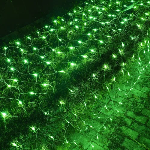 Dazzle Bright 200 luces LED de red del Día de San Patricio, 9.8 pies x 6.6 pies, luces de malla conectables de alambre transparente con 8 modos de