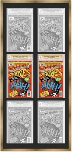 Miniatura 106 de Marco negro para cómics graduados Marco completo de cómics con paspartú de conservación negro y acrílico de grado UV Hecho para exhibir (6)