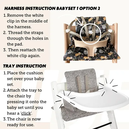 Miniatura 9 de UKJE Cojín Compatible con Stokke Tripp Trapp - Cojín de Asiento Suave para Bebés y Niños Pequeños, Accesorios para Trona, Inserción de Tela de Mono