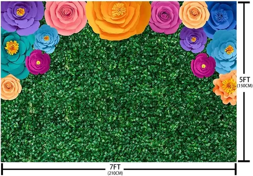 Miniatura 5 de Sendy Fondo mexicano de 7 x 5 pies, fondo de fiesta de Encanto para fiesta de cumpleaños, pancarta de vegetación mexicana, decoración de festivales