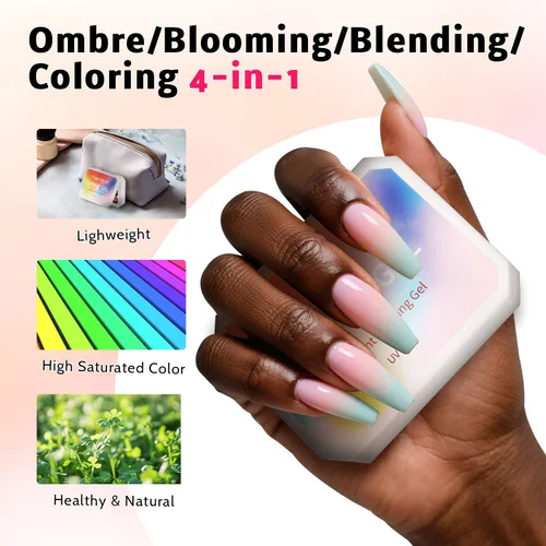 Miniatura 4 de Paleta de Esmalte de Uñas en Gel Sponge Pat, 12 Colores Mezcla Degradado Ombré Gel Polish Pintura Degradada Arte de Uñas, Sin Limpiar, Curado UV/LED
