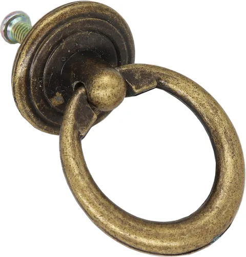 Miniatura 3 de Tiradores antiguos de bronce con un solo agujero, 8 piezas, estilo vintage, para armario, aparador, muebles