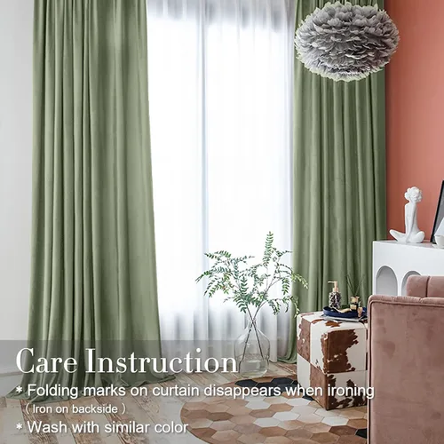 Miniatura 9 de jinchan Cortinas de terciopelo para sala de estar, cortinas de lujo con aislamiento térmico para dormitorio de 120 pulgadas de largo, elegantes