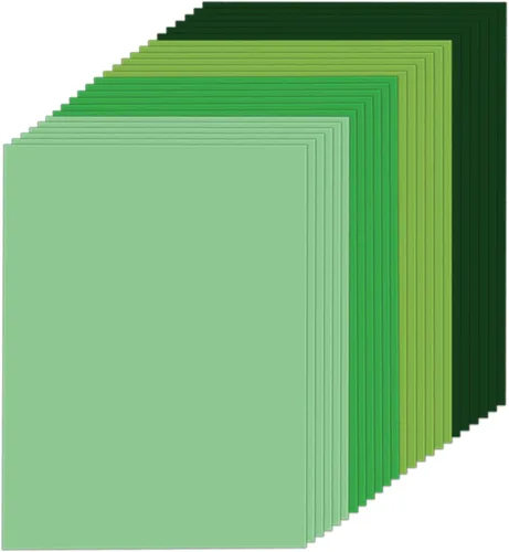 Paquete de 24 cartulina verde de 8.5 x 11 pulgadas, papel de construcción verde, papel grueso para suministros de manualidades (mezcla verde)