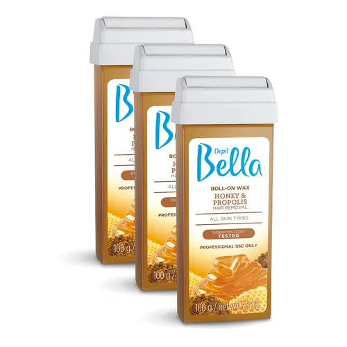 Depil Bella Rollo de cera depilatoria con miel y propóleos | Depilación corporal, cartucho de cera para depilación | Para hombres y mujeres | Auto