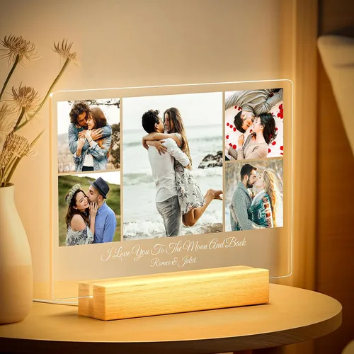 Miniatura 22 de Marco de fotos personalizado con luz nocturna, marcos de fotos personalizados con foto, marco de fotos personalizado, regalos de cumpleaños