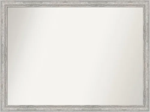 Miniatura 393 de Amanti Art Espejo de baño plateado para sobre fregadero, 23 x 23 pulgadas, espejo cuadrado plateado en ángulo, marco de madera moderno medio, se