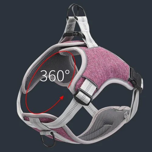 Miniatura 3 de Adjustable Reflective Pet Harness Vest Type Dog Chest Straps Breathable No-Pull Dog Harness for Walking Medium Purple