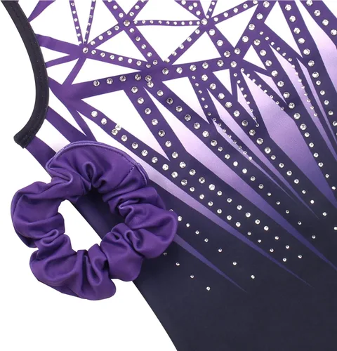 Miniatura 24 de MODAFANS Leotardos de gimnasia para niñas brillantes para bailar ballet, pantalones cortos con espalda cruzada