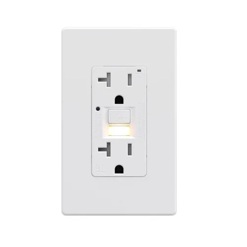 Miniatura 17 de AIDA Toma de corriente GFCI de 20 amperios, toma eléctrica de luz nocturna de autocomprobación, receptáculo resistente a manipulaciones con Blanco