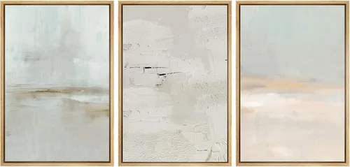 Miniatura 78 de SIGNWIN Lienzo enmarcado para pared, juego de arte abstracto de serenidad costera, ilustraciones abstractas junto al mar, arte moderno, decorativo
