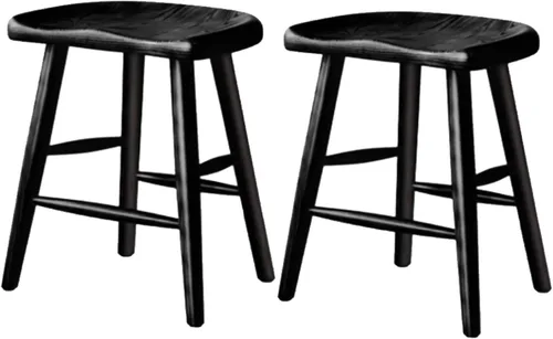 Miniatura 9 de Juego de sillas de comedor de madera, silla de comedor moderna, sillas de cocina de granja, taburete de vestíbulo, silla sin brazos para cocina