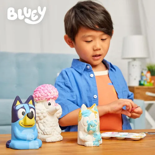 Miniatura 6 de Horizon Group USA Pinta tu propio kit de piedra de cerámica, artes y manualidades para niños, niños pequeños y adultos, Bluey