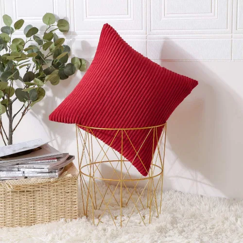Miniatura 213 de Artscope Fundas de Almohada de Pana a Rayas Acogedoras Súper Suaves Decorativas Cuadradas Fundas de Cojín para Sofá Sillón Dormitorio Decoración