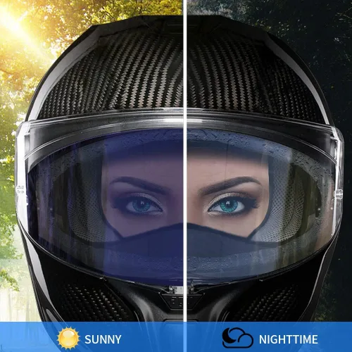 Miniatura 5 de Película de visor para casco de motocicleta con transición fotocromática antivaho, película de transición automática tintada para visor de casco