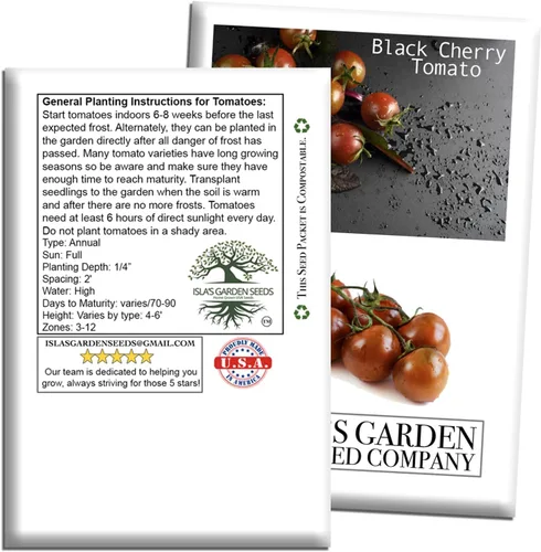 Miniatura 7 de Semillas de tomate cereza negra para plantar, más de 25 semillas de reliquia por paquete, semillas de jardín de Isla (semillas de jardín de Isla)