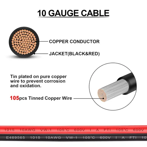 Miniatura 4 de Portafusibles de calibre 10 – Soporte de fusible de alambre resistente en línea de 10 AWG con fusibles de hoja ATC/ATO de 30 amperios