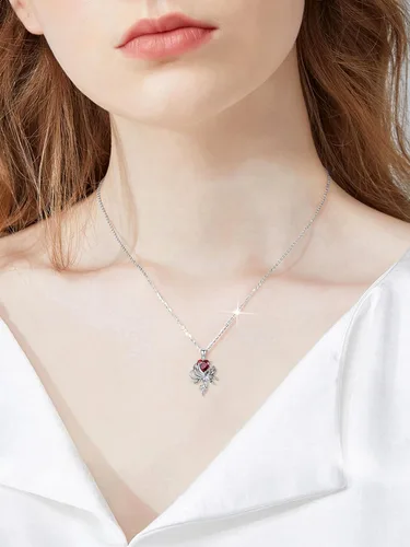 Miniatura 3 de Dorunmo Collares de animales con colgante de flamenco de rana y fénix de plata de ley, regalos de Navidad para mujeres y niñas