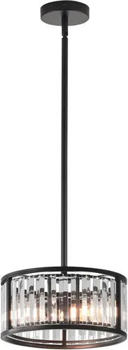 Miniatura 9 de Lámpara de techo empotrada de latón dorado, candelabro de cristal enjaulado de 2 luces, lámparas de pasillo de tambor pequeño para montaje en techo