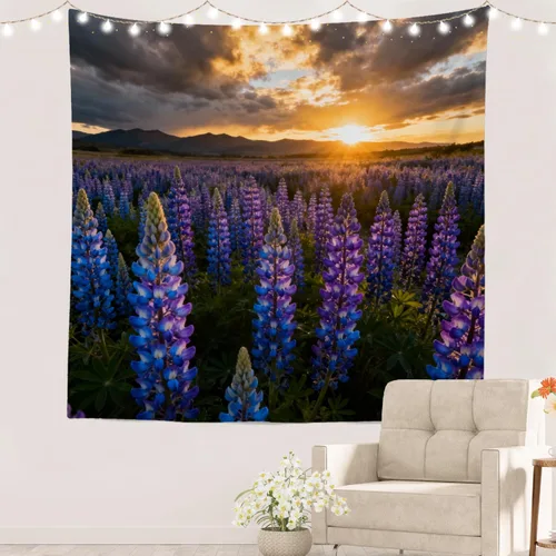 Miniatura 46 de Batmerry Tapiz de pintura abstracta apagado, trazos de expresión artística arte de pared, decoración para colgar, fibra de poliéster, blanco