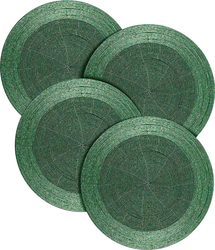 Miniatura 11 de Juego de 4 manteles individuales hechos a mano con cuentas azules de 13 pulgadas, hermoso y elegante tapete decorativo brillante para decoración