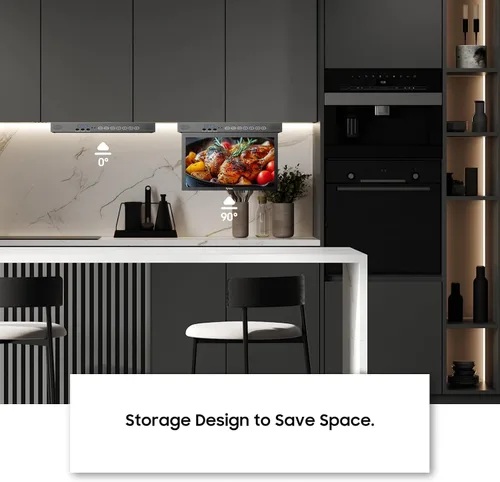 Miniatura 3 de SYLVOX Smart TV abatible de 15.6 pulgadas debajo del gabinete, Google TV soporta rotación de 360 grados, conexión WiFi y inalámbrica, diseño