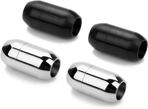 Miniatura 4 de Cierre magnético de acero inoxidable con agujero interior de 0.118 in/0.157 in/0.197 in/0.236 in/0.315 in cierre de joyería Tono negro