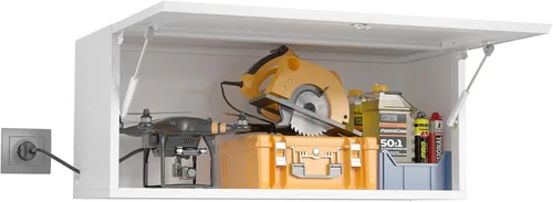 Miniatura 16 de Armario de Pared de Garaje de Metal, Armario de Almacenamiento de Pared con Puerta con Cerradura y Estante Ajustable, Armarios de Taller de Acero