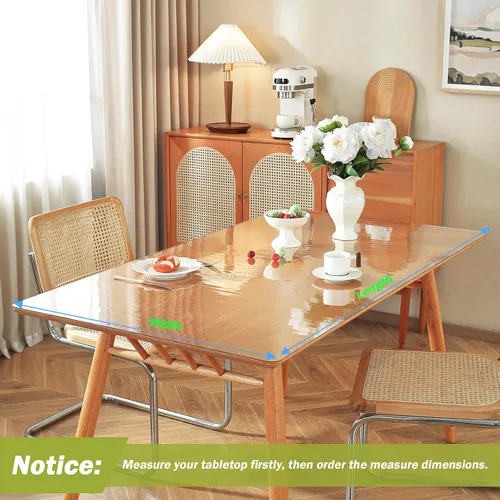 Miniatura 7 de Protector de mesa transparente de 24 x 36 pulgadas, 1.5 mm de grosor, cubierta de mesa de plástico, protector de mesa transparente de PVC