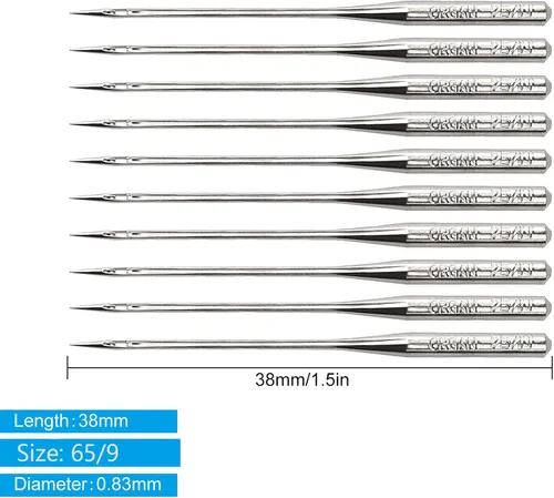Miniatura 2 de 50 piezas de agujas de bordar para máquina Brother, tamaño 65/9 130/705H, HAx1, agujas de máquina de coser para máquina de coser Brother