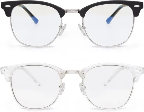 Miniatura 10 de NSSIW Gafas de luz azul para mujeres y hombres, gafas avanzadas para computadora, gafas de juegos, gafas semi sin montura