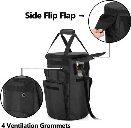 Miniatura 2 de samdew Funda para tanque de propano, bolsa de tanque de gas propano de 20 libras con solapa lateral abatible y función de mesa estable, 2 bolsillos