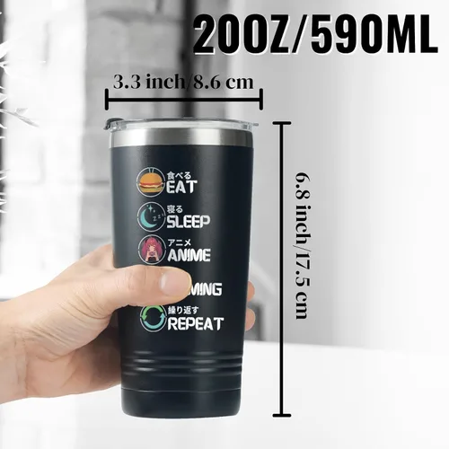 Miniatura 4 de Onebttl Regalos de anime para hombres, mujeres, niños - Vasos de acero inoxidable con pared doble aislados al vacío de 20 oz/590 ml - Regalos