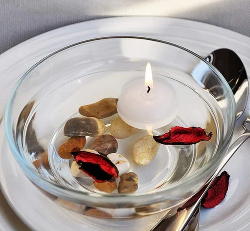 Miniatura 7 de Portavelas votivas de flor de loto, portavelas budista de cobre, taza de oferta de agua budista tibetana, soporte para lámpara de aceite para Rojo