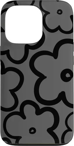 Miniatura 10 de Cute Flower Pattern Wildflower Charcoal Grey Black Floral Case for iPhone 17