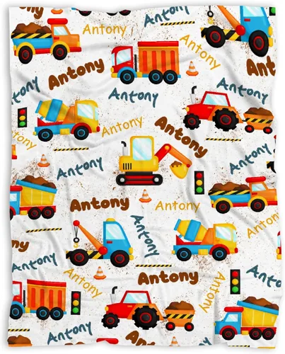 Miniatura 53 de Manta de bebé con texto en inglés «Just A Boy Who Loves Trucks» para niños y niñas, manta súper suave para envolver al recién nacido, acogedora