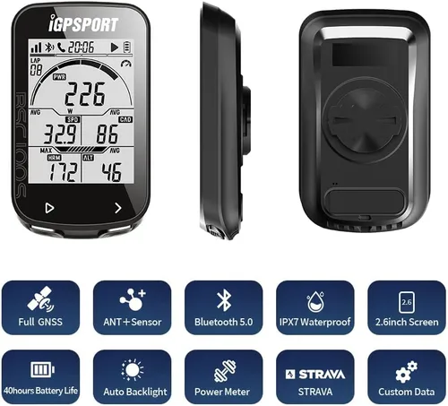 Miniatura 2 de Computadora de bicicleta GPS inalámbrico, velocímetro de bicicleta con retroiluminación automática de pantalla enorme de 2.6 pulgadas, computadora