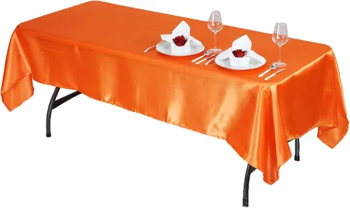 Miniatura 8 de BalsaCircle Mantel rectangular de satén negro de 60 x 102 pulgadas para bodas, fiestas, recepciones, eventos, cocina, comedor