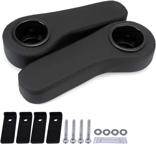 PIT66 Kit de reposabrazos para asiento trasero de carrito de golf con portavasos, compatible con accesorios EZGO/Club Car/Yamaha/carrito de golf, no